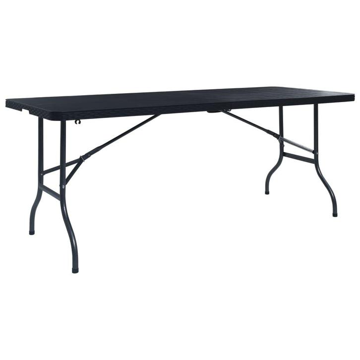 vidaXL Tuintafel inklapbaar 180x75x72 cm HDPE en kunstrattan, Tuin en Terras, Tuintafels, Nieuw, Verzenden