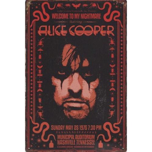 Wandbord -  Alice Cooper Welcome To My Nightmare Nashville 1, Huis en Inrichting, Woonaccessoires | Wanddecoraties, Nieuw