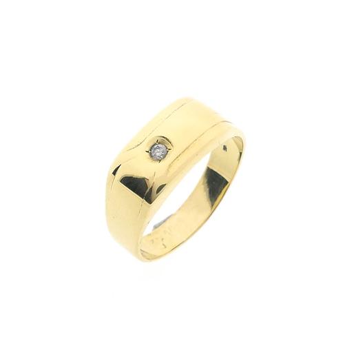 Gouden zegelring met zirconia | Heren (vintage, heren ring), Handtassen en Accessoires, Ringen, Heer, Met edelsteen, Overige kleuren