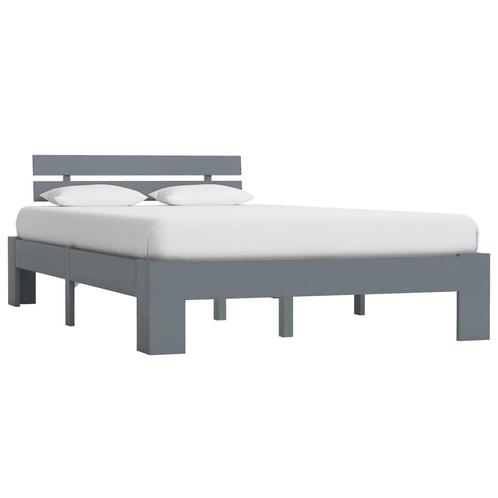 vidaXL Bedframe massief grenenhout grijs 140x200 cm, Huis en Inrichting, Slaapkamer | Bedden, Nieuw, Verzenden