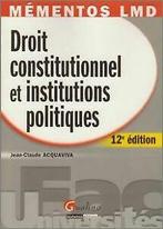 Droit constitutionnel et institutions politiques von Acq..., Livres, Verzenden