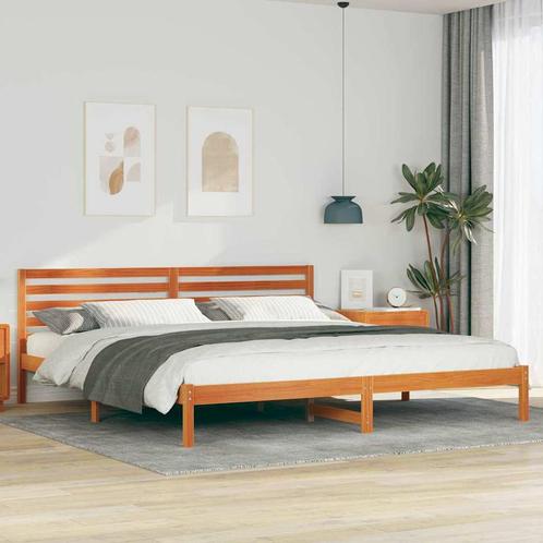 vidaXL Bedframe Wasbruin 180 x 220 cm Massief grenenhout, Huis en Inrichting, Slaapkamer | Bedden, Nieuw, Verzenden