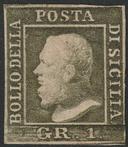 Italiaanse oude staten - Sicilië 1859 - 1 gr. greyish olive