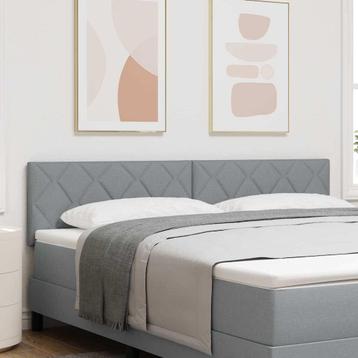 vidaXL Stoffen Hoofdbord Geometric Handmatig Lichtgrijs 180, Verzenden