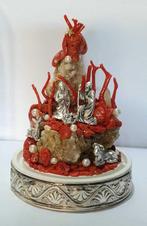 Kerststal - .800 zilver, Perle - Koraal, kostbare kerststal,, Antiek en Kunst
