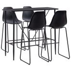 vidaXL 5-delige Barset kunststof zwart, Huis en Inrichting, Complete eetkamers, Verzenden, Nieuw