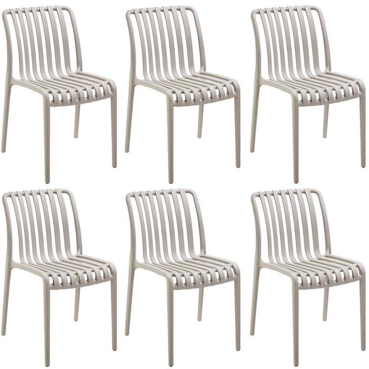 tectake Tuinstoelen Alcudia, weerbestendig, stapelbaar - tau, Tuin en Terras, Overige Tuin en Terras, Verzenden