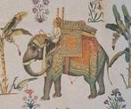 Zeldzame Indiase stof met majestueuze olifanten met