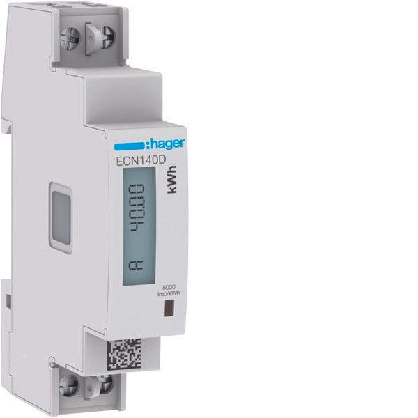 Hager Elektriciteitsmeter - ECN140D, Doe-het-zelf en Bouw, Elektriciteit en Kabels, Verzenden