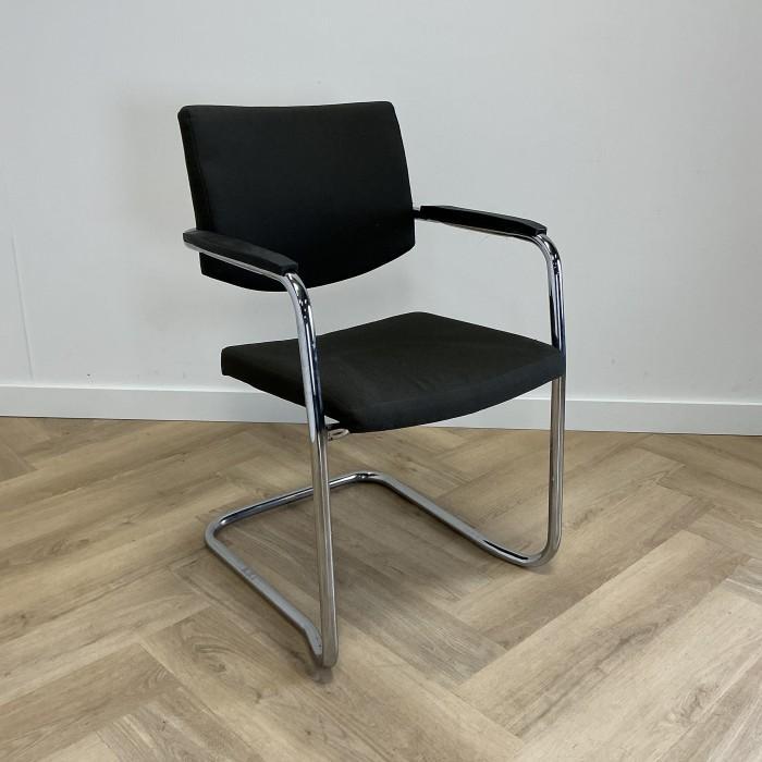 stapelbare vergaderstoel, donkerbruin - chroom, Huis en Inrichting, Stoelen, Gebruikt, Eén, Metaal