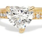 1.05 Ct D-Si1 Heart Natural Diamond Ring AIG Certified 750