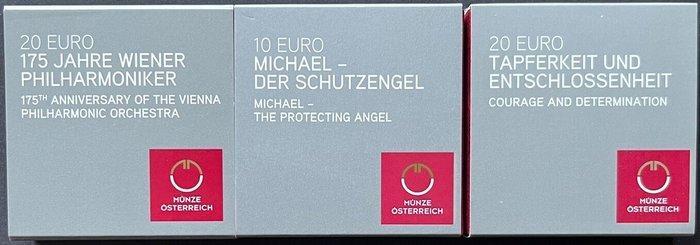 Oostenrijk. 10 Euro / 20 Euro 2017 (3 stuks) Proof (Zonder, Postzegels en Munten, Munten | Europa | Euromunten