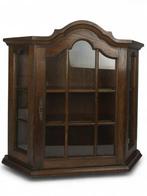 Kast - Hout, Glas - Massiefhouten wandkast –