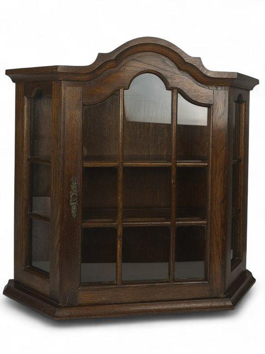Kast - Hout, Glas - Massiefhouten wandkast –, Antiek en Kunst, Curiosa en Brocante