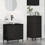 vidaXL Badkamermeubel Set 2 pcs Zwart 39,5 x 36 x 88 cm, Huis en Inrichting, Badkamer | Badkamermeubels, Verzenden, Nieuw