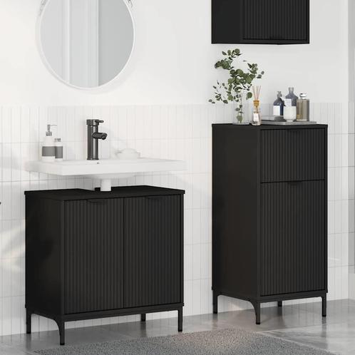 vidaXL Badkamermeubel Set 2 pcs Zwart 39,5 x 36 x 88 cm, Huis en Inrichting, Badkamer | Badkamermeubels, Nieuw, Verzenden