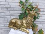 Beeld, hert liggende - 36 cm - polyresin