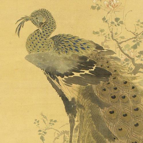 Peacock and Rose with Box - Kishi Chikudo  (1826-1897) -, Antiek en Kunst, Antiek | Overige Antiek