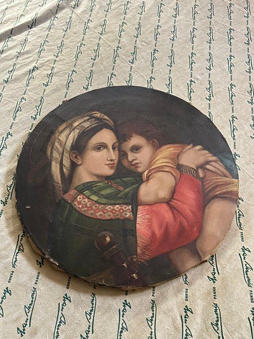 Europese school (XIX) - Madonna della seggiola (da, Antiek en Kunst, Kunst | Schilderijen | Klassiek