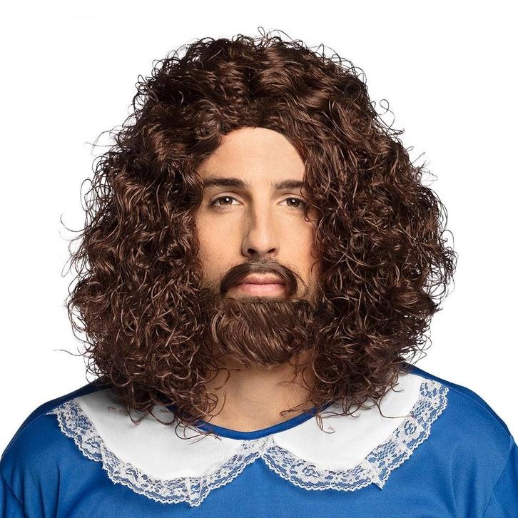 Bruine Pruik Musketier Met Snor En Baard, Hobby en Vrije tijd, Feestartikelen, Nieuw, Verzenden