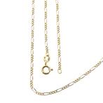 Bicolor gouden Figaro schakel ketting | 44,5 cm, Handtassen en Accessoires, Kettingen, Ophalen of Verzenden, Gebruikt, Overige kleuren
