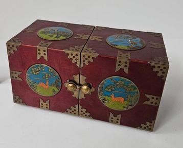 Juwelen box - Dubbele kubus met medaillons - Sieradendoos -