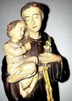 Twee gipsen figuren - Sint-Antonius van Padua met het Kind -, Antiek en Kunst