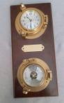 Un bel ensemble d'horloges en hublot - Laiton, Verre -