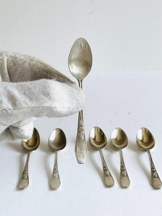 L. Bertsch - Wilhelm Binder for L. Bertsch - Koffielepel (6), Antiek en Kunst, Antiek | Zilver en Goud