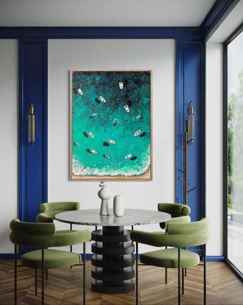 Juli Lampe - Drifting in a bay near coral reefs on the, Antiek en Kunst, Kunst | Schilderijen | Modern