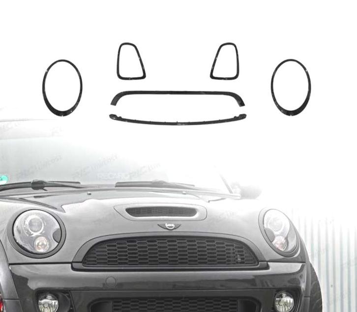 CONTOURS PHARES CALANDRE MINI R56 R57 R58 07-13 JCW LOOK NOI, Auto-onderdelen, Carrosserie, Verzenden