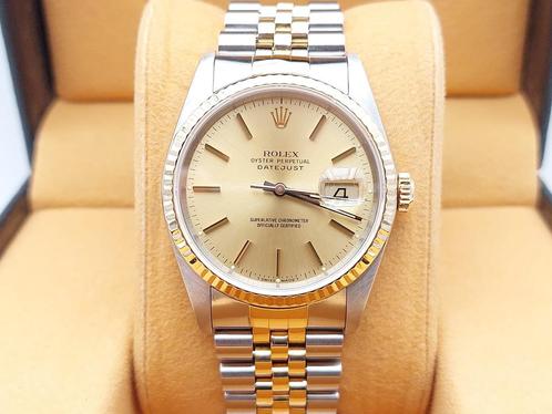 Rolex Datejust Ref. 16233 Year 1998 (Box & Papers), Handtassen en Accessoires, Horloges | Heren, Goud, Zo goed als nieuw, Goud