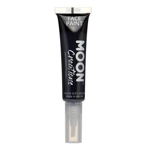 Moon Creations Face Paint with Brush Applicator Black 15ml, Hobby & Loisirs créatifs, Articles de fête, Envoi