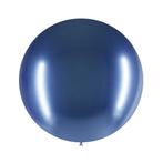 Blauwe Reuze Ballon Chroom 60cm, Nieuw, Verzenden
