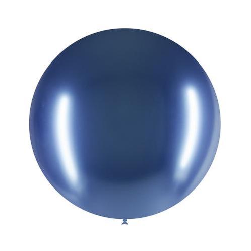 Blauwe Reuze Ballon Chroom 60cm, Hobby en Vrije tijd, Feestartikelen, Nieuw, Verzenden