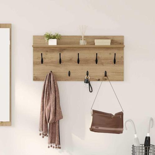 vidaXL Wandgemonteerde kapstok artisanaal eikenkleurig 80 x, Huis en Inrichting, Kasten | Wandmeubels, Nieuw, Verzenden