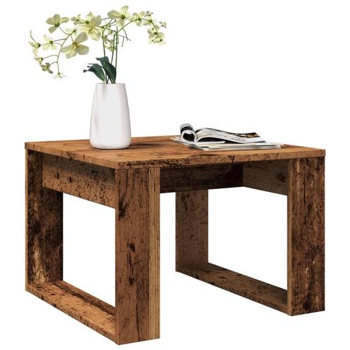 vidaXL Bijzettafel 50x50x35 cm bewerkt hout oud houtkleurig, Huis en Inrichting, Tafels | Salontafels, Nieuw, Verzenden