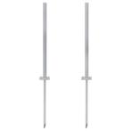 vidaXL Vervangende poten 115 cm staal zilver 2 st