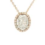Ketting met hanger - 18 karaat Roségoud -  0.86ct. tw., Handtassen en Accessoires
