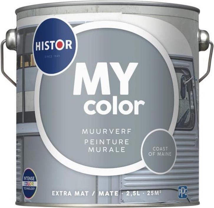 Histor My Color Muurverf - Extra Mat Coast Of Maine 5L, Doe-het-zelf en Bouw, Verf, Beits en Lak, Nieuw, Verzenden