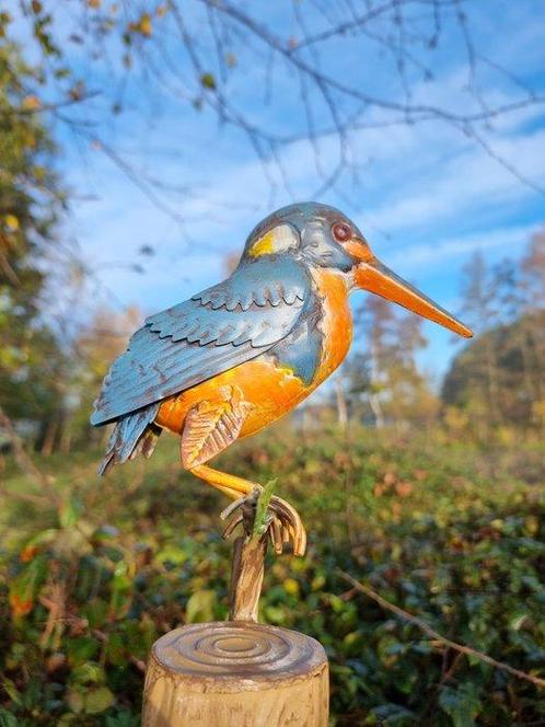 Ijsvogel op tak - Figurine - Natuurlijke vibe - Métal, Antiek en Kunst, Curiosa en Brocante