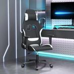vidaXL Gamestoel stof zwart en wit