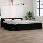 vidaXL Cadre de lit avec tiroirs Noir 150x200 cm Très, Neuf, Verzenden