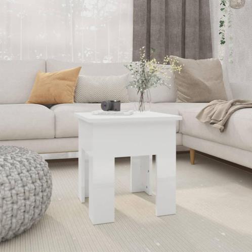 vidaXL Table basse blanc brillant 40x40x42 cm bois, Maison & Meubles, Tables | Tables de salon, Neuf, Envoi