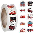 Sluitstickers brandweerauto brandweerwagen beloning rond, Hobby en Vrije tijd, Nieuw