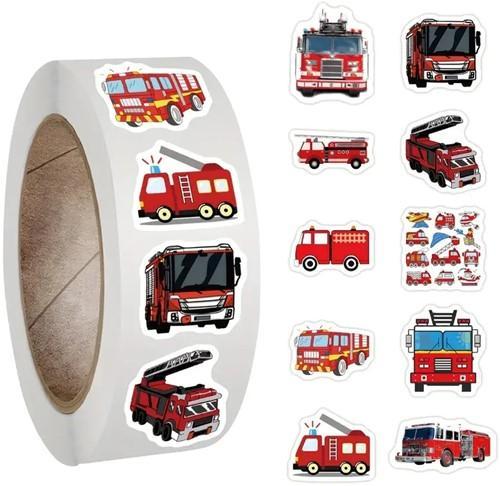 Sluitstickers brandweerauto brandweerwagen beloning rond, Hobby en Vrije tijd, Knutselen, Nieuw