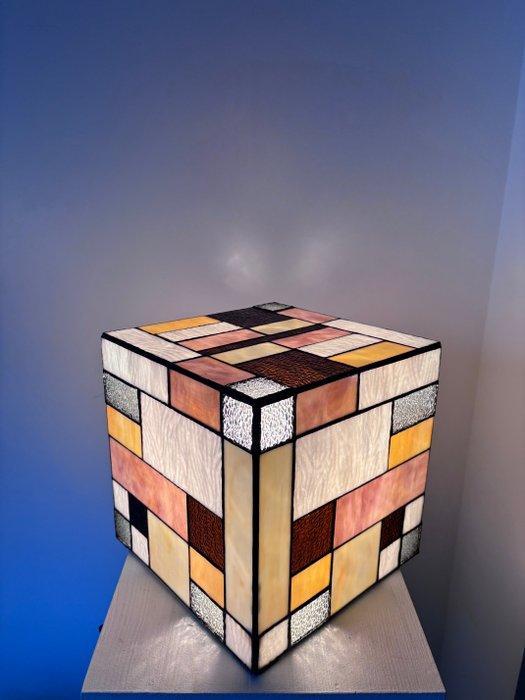Stile Tiffany - Tafellamp - Glas-in-lood - Mondrian, Huis en Inrichting, Overige Huis en Inrichting