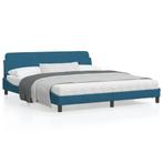 vidaXL Cadre de lit avec tête de lit bleu 180x200 cm, Verzenden