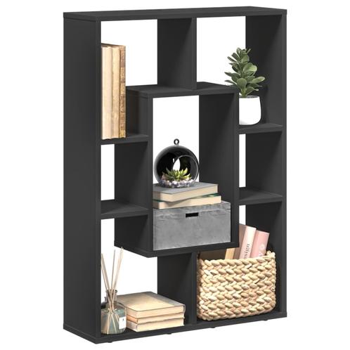 vidaXL Boekenkast 63x20x90 cm bewerkt hout zwart, Huis en Inrichting, Kasten | Boekenkasten, Nieuw, Verzenden