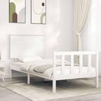 vidaXL Cadre de lit avec tête de lit blanc petit simple, Neuf, Verzenden